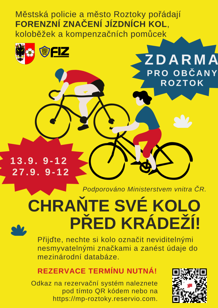 forenzní značení Roztoky září