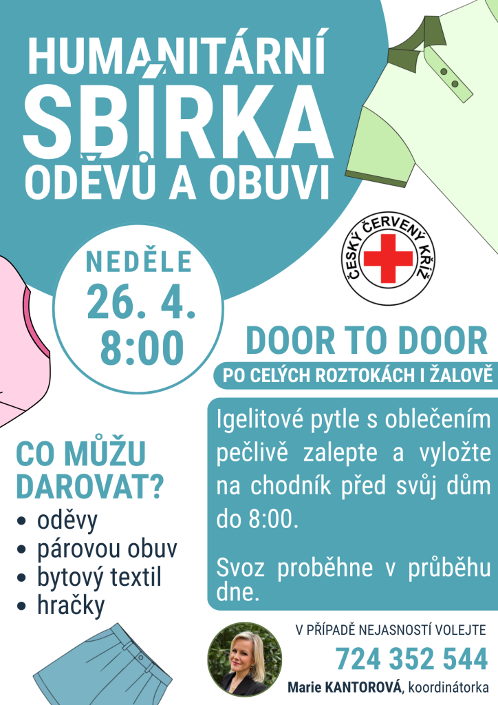 humanitární sbírka oděvů a obuvi