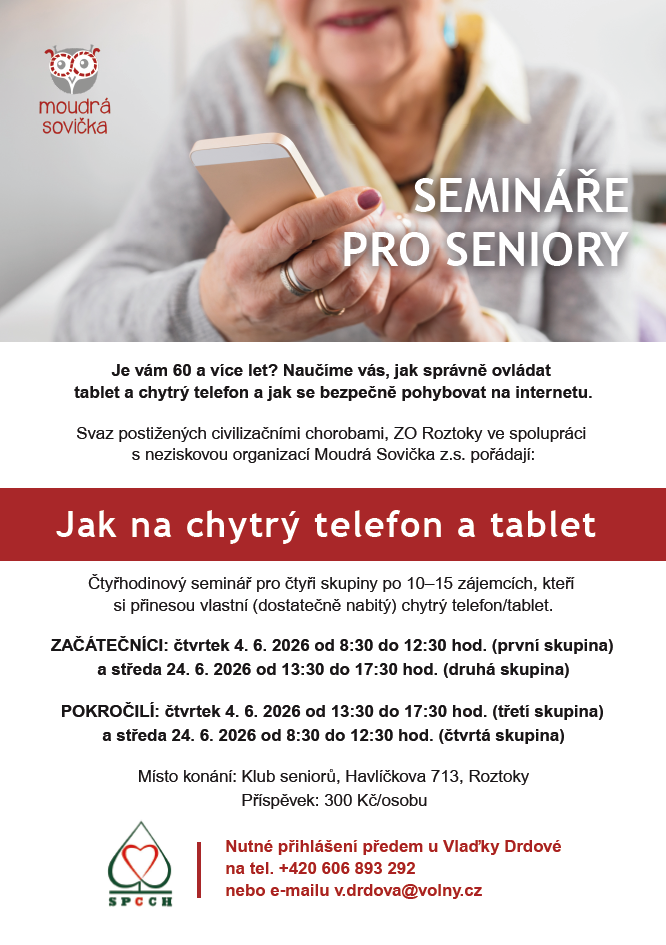 jak na&nbsp;chytrý telefon - seminář pro&nbsp;seniory Roztoky