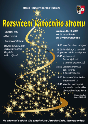 rozsvícení vánočního stromu Roztoky 2025
