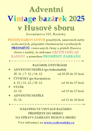 adventní vintage bazárek Roztoky 2025