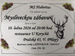 myslivecká zábava Velké Přílepy leden 2026