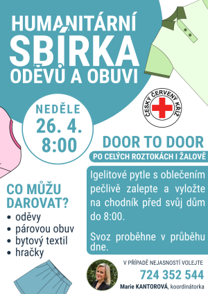 humanitární sbírka oděvů a obuvi