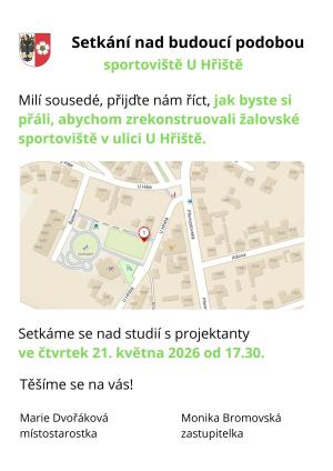 setkání nad budoucí podobou sportoviště U Hřiště